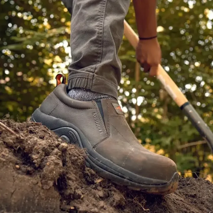 Zapatos de trabajo Jungle Moc de cuero con puntera de compuesto para hombre, ancho Zapatos de trabajo Jungle Moc de cuero con puntera de compuesto para hombre, ancho